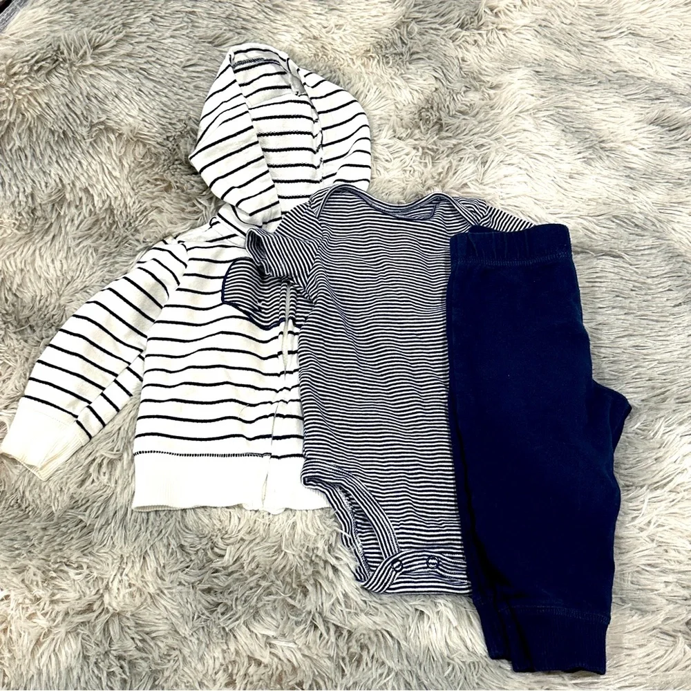 Carter's Navy and White Whale Hoodie Set